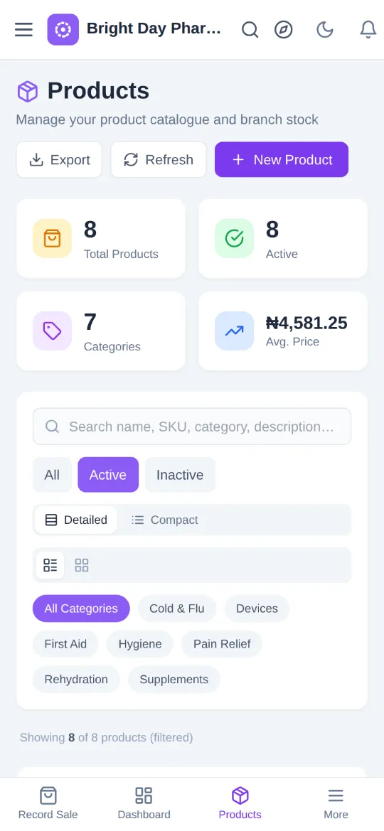 The app's screen for "Add a product", with what to tap ringed